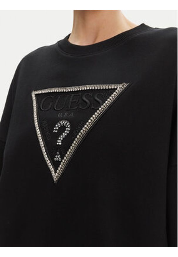 Guess Bluza W5YQ04 KC8I0 Czarny Regular Fit. Kolor: czarny. Materiał: bawełna
