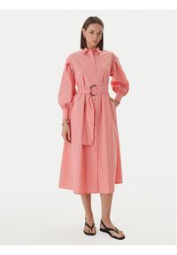 LOLA CASADEMUNT Sukienka koszulowa MS2616039 Koralowy Regular Fit. Kolor: pomarańczowy. Materiał: bawełna. Typ sukienki: koszulowe #1