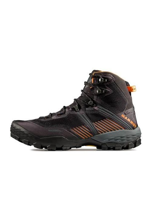 Buty trekkingowe męskie Mammut Ducan Ii High Gtx. Wysokość cholewki: za kostkę. Zapięcie: sznurówki. Kolor: czarny. Materiał: tkanina, syntetyk, materiał. Szerokość cholewki: normalna. Sport: turystyka piesza
