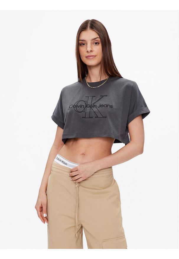 Calvin Klein Jeans T-Shirt J20J221048 Szary Relaxed Fit. Kolor: szary. Materiał: bawełna