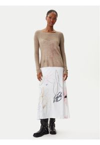 Desigual Sukienka codzienna Kala 25WWVK25 Biały Slim Fit. Okazja: na co dzień. Kolor: biały. Materiał: syntetyk. Typ sukienki: proste. Styl: casual