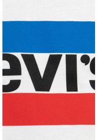 Levi's® - Levi's T-shirt dziecięcy kolor biały z nadrukiem. Okazja: na spotkanie biznesowe, na co dzień. Kolor: biały. Materiał: dzianina. Wzór: nadruk. Styl: biznesowy, casual #2