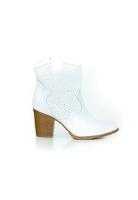 Zapato - dziurkowane kowbojki - skóra naturalna - model 470 - kolor biały. Kolor: biały. Materiał: skóra #3