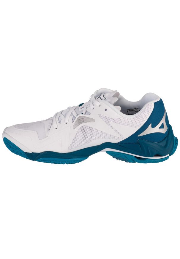 Buty siatkarskie męskie Mizuno Wave Lightning Z8. Zapięcie: sznurówki. Kolor: biały, szary, wielokolorowy. Materiał: materiał. Szerokość cholewki: normalna. Model: Mizuno Wave. Sport: siatkówka