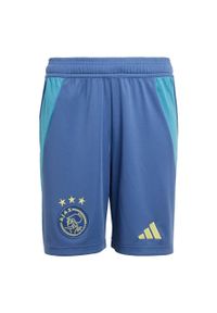 Adidas - Szorty Ajax Amsterdam 24/25 Away Kids. Kolor: niebieski. Materiał: materiał