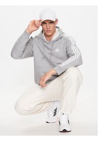 Adidas - adidas Bluza Essentials Fleece 3-Stripes IJ6474 Szary Regular Fit. Kolor: szary. Materiał: bawełna