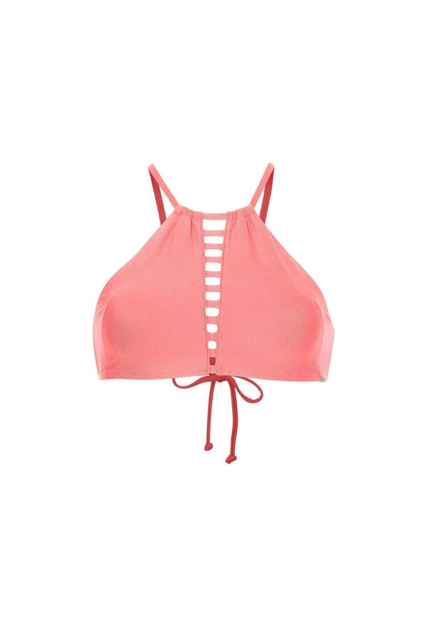 O'Neill - Góra od bikini O'neill Pw High Neck. Kolor: różowy. Materiał: poliamid, elastan