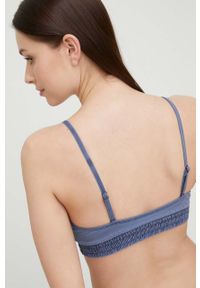 Calvin Klein biustonosz kąpielowy kolor granatowy lekko usztywniona miseczka. Kolor: niebieski #5