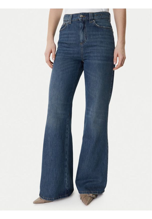 Marella Jeansy 2613181014 Granatowy Wide Leg. Kolor: niebieski