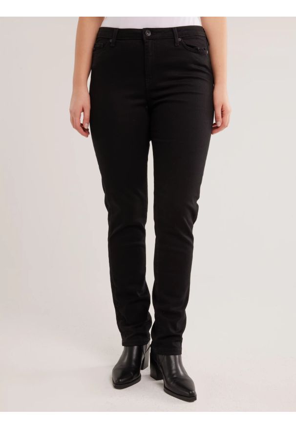 Big-Star - Jeansy damskie slim z wysokim stanem czarne Kitty High Waist 915. Okazja: do pracy, na co dzień. Stan: podwyższony. Kolor: czarny. Styl: casual, elegancki