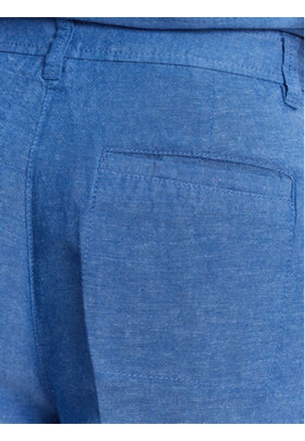 Olsen Spodnie materiałowe 14002406 Niebieski Wide Leg. Kolor: niebieski. Materiał: len, bawełna