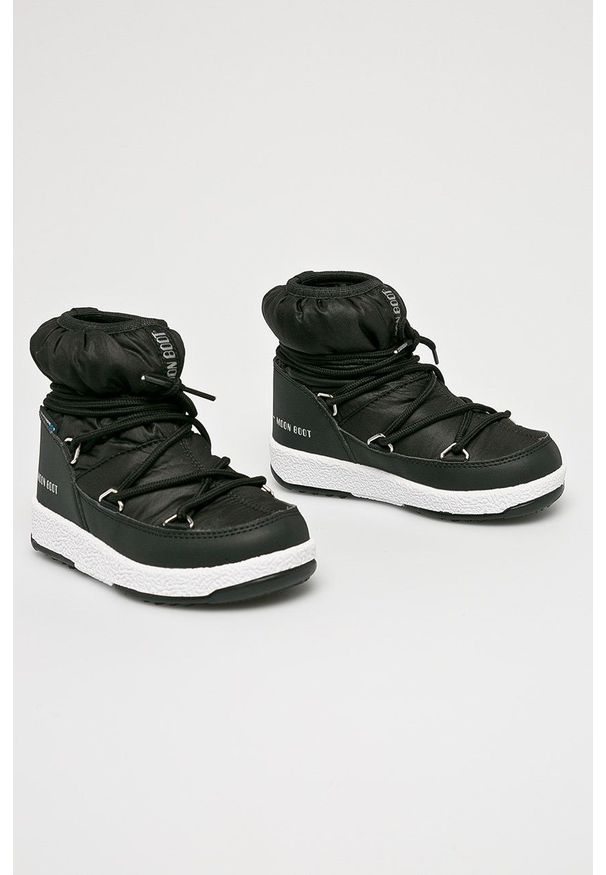 Moon Boot - Buty dziecięce. Nosek buta: okrągły. Zapięcie: sznurówki. Kolor: czarny. Materiał: guma