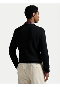 Polo Ralph Lauren Sweter 710982140001 Czarny Regular Fit. Typ kołnierza: polo. Kolor: czarny. Materiał: bawełna #4