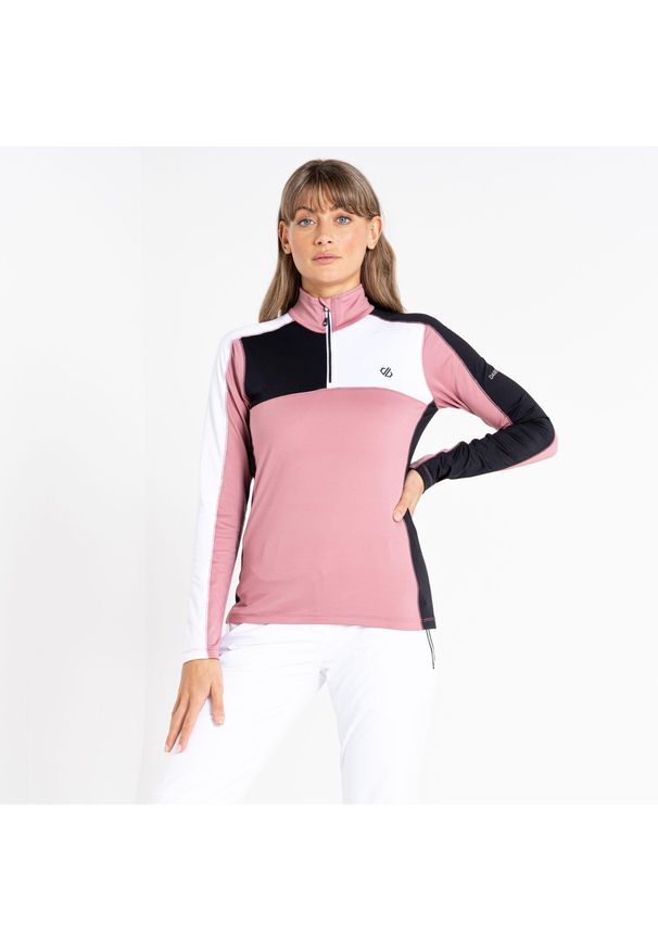 DARE 2B - Damska bluza turystyczna z suwakiem Default II. Kolor: różowy. Materiał: poliester, elastan. Sport: turystyka piesza