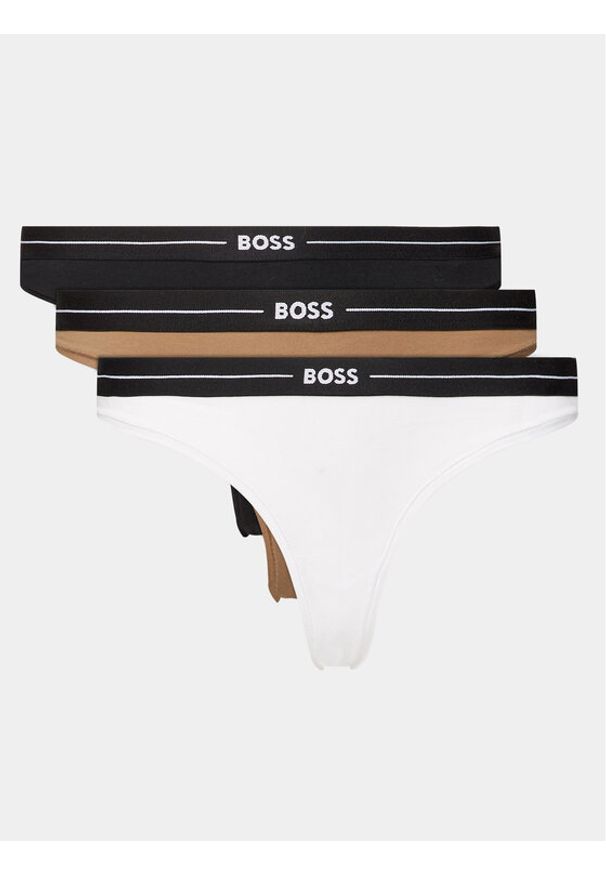 BOSS - Boss Komplet 3 par stringów 50510030 Kolorowy. Materiał: bawełna. Wzór: kolorowy