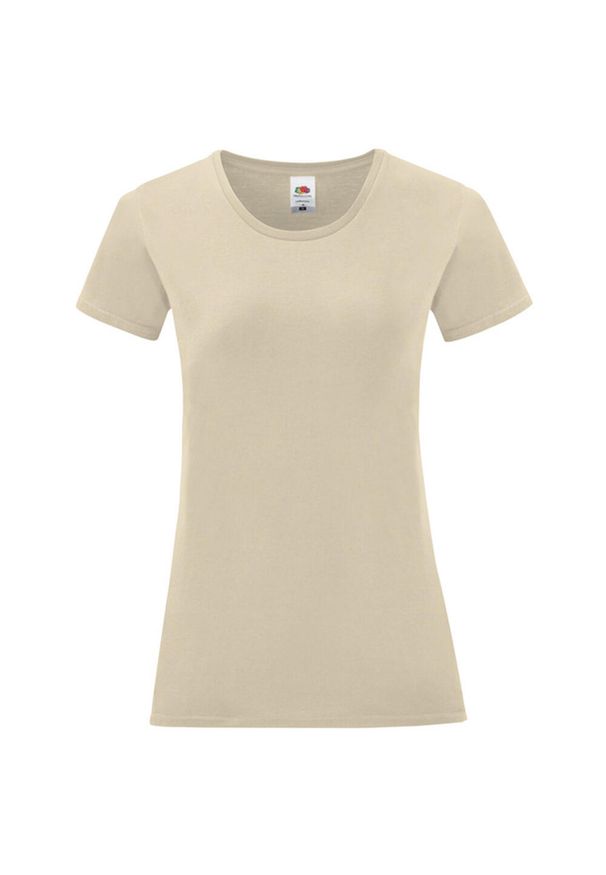 FRUIT OF THE LOOM - Koszulka Damska Z Bawełny Czesanej Iconic. Kolor: szary, beżowy, wielokolorowy. Materiał: bawełna. Sport: turystyka piesza
