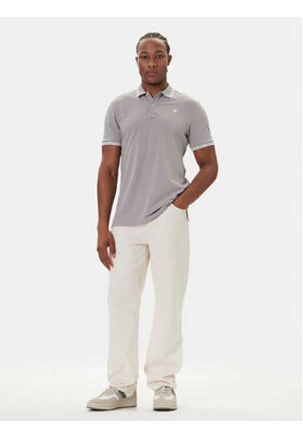 G-Star RAW - G-Star Raw Polo Dunda D17127-5864 Szary Slim Fit. Typ kołnierza: polo. Kolor: szary. Materiał: bawełna