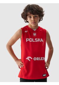 4f - 4F Koszulka reprezentacyjna chłopięca 4F x PZKOSZ - multikolor 98/104. Kolor: wielokolorowy. Materiał: dzianina, włókno. Sport: koszykówka