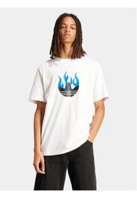 Adidas - adidas T-Shirt Flames Logo IS2944 Biały Loose Fit. Kolor: biały. Materiał: bawełna #1