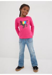 bonprix - Shirt dziewczęcy z długim rękawem (2 szt.), z bawełny organicznej. Kolor: niebieski. Materiał: bawełna. Długość rękawa: długi rękaw. Długość: długie. Wzór: nadruk #2