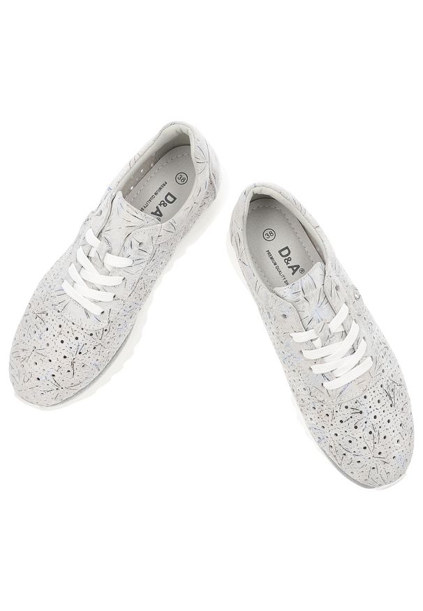 Srebrne Sneakersy S.Barski Modne Obuwie Damskie. Zapięcie: sznurówki. Kolor: srebrny. Materiał: zamsz. Szerokość cholewki: normalna. Styl: klasyczny, elegancki