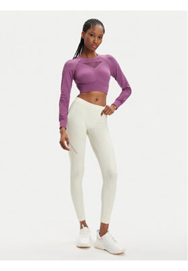 Brubeck Koszulka techniczna LC1002W Fioletowy Slim Fit. Kolor: fioletowy. Materiał: syntetyk