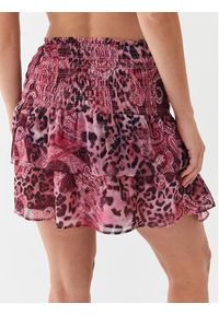 Guess Spódnica mini Brigida W3YD56 WDW52 Różowy Regular Fit. Kolor: różowy. Materiał: syntetyk #2