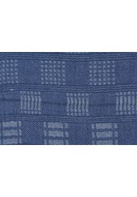 Lekki Szalik Wiosenno-Jesienny - Teer - Niebieska Krata. Okazja: na spacer. Kolor: niebieski. Materiał: wiskoza. Sezon: wiosna, jesień. Styl: elegancki #5