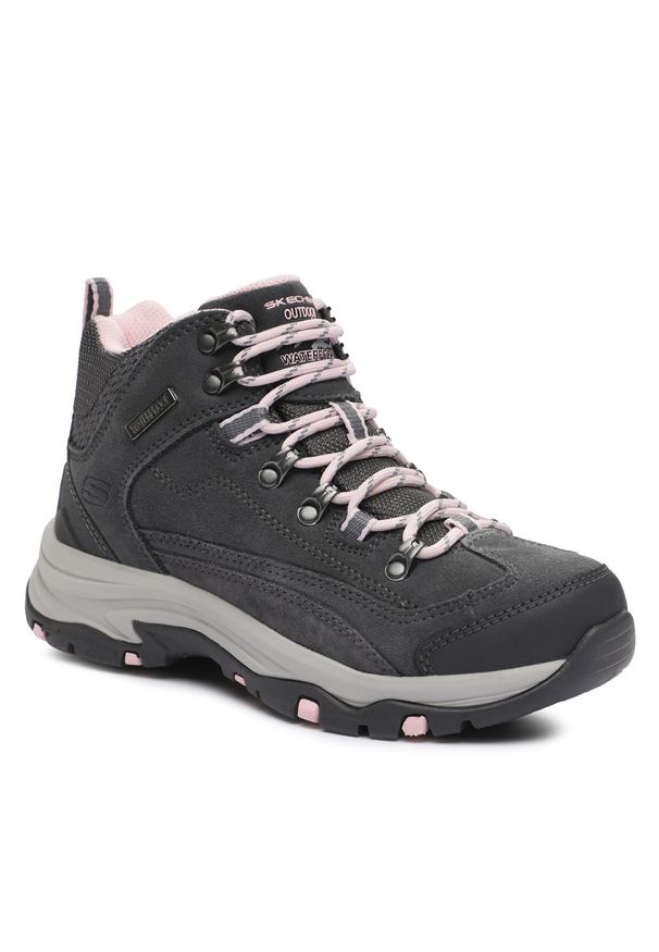 skechers - Trekkingi Skechers Skechers Trego-Alpine Trail Gray Suede/Pink Trim. Kolor: szary