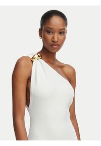 Elisabetta Franchi Sukienka wieczorowa AM-43B-62E2-V600 Kremowy Slim Fit. Kolor: kremowy. Materiał: wiskoza. Styl: wizytowy #5