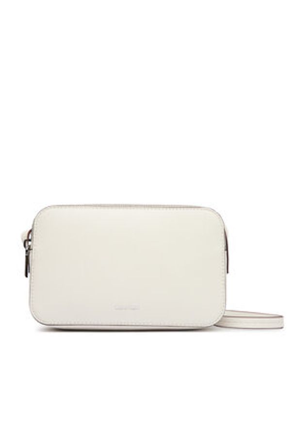 Calvin Klein Torebka Foil Logo Elongated Camera Bag LV04F3276G Biały. Kolor: biały. Materiał: skórzane