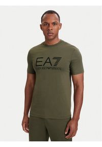 EA7 Emporio Armani T-Shirt 7M001412 AF22264 U7014 Zielony ciemny Regular Fit. Kolor: zielony. Materiał: bawełna #1