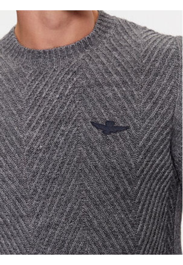 Aeronautica Militare Sweter 232MA1457L509 Szary Regular Fit. Kolor: szary. Materiał: syntetyk