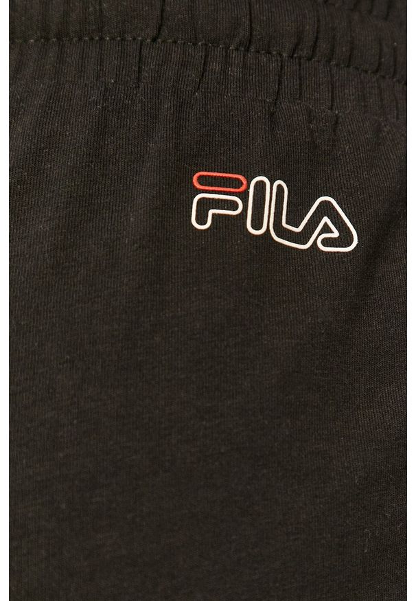 Fila - Szorty. Okazja: na co dzień. Kolor: czarny. Wzór: nadruk. Styl: casual