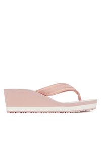 TOMMY HILFIGER - Tommy Hilfiger Japonki Th Stripes Wedge Beach Sandal FW0FW08521 Różowy. Kolor: różowy. Materiał: materiał