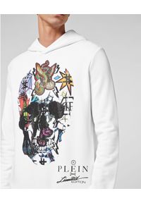 Philipp Plein - PHILIPP PLEIN - Biała bluza z kapturem Tattoo Skull. Okazja: na co dzień. Typ kołnierza: kaptur. Kolor: biały. Materiał: dzianina. Wzór: aplikacja, kolorowy. Styl: casual, elegancki #6