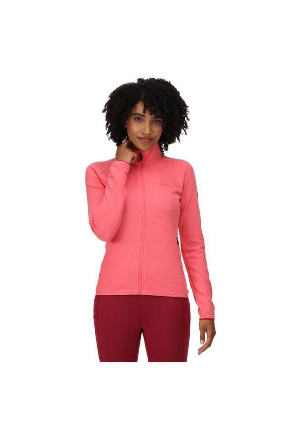 Bluza turystyczna damska Regatta Nevona. Kolor: różowy. Materiał: poliester, bawełna, elastan. Sport: turystyka piesza