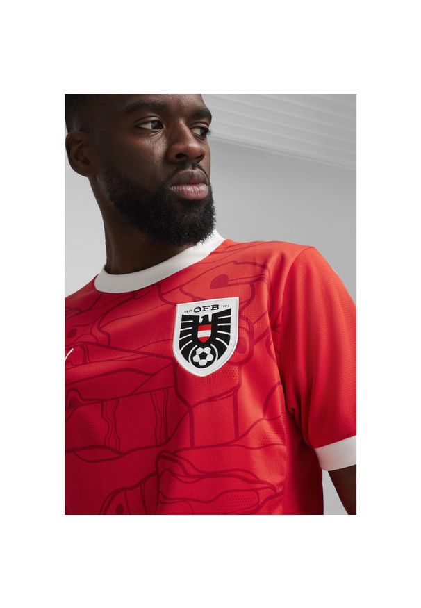 Puma - Męska, domowa koszulka reprezentacji Austrii w piłce nożnej 2024 PUMA. Kolor: czerwony. Sport: piłka nożna
