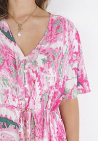 Born2be - Różowa Sukienka Midi ze Ściągaczem Veneranda. Kolor: różowy. Długość: midi #2