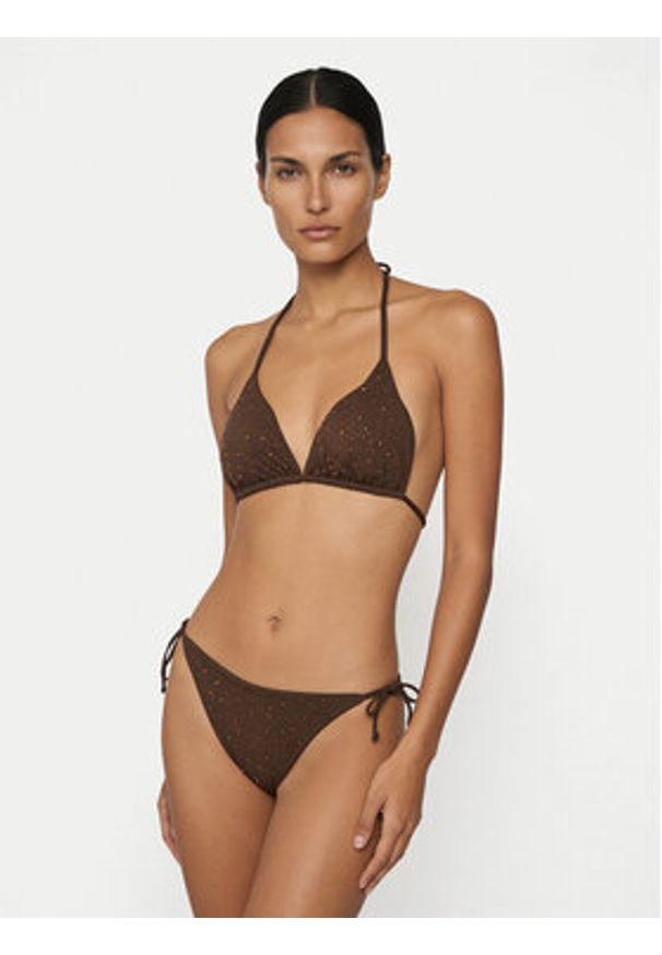 Guess Góra od bikini E6GJ34 MC040 Brązowy. Kolor: brązowy. Materiał: syntetyk