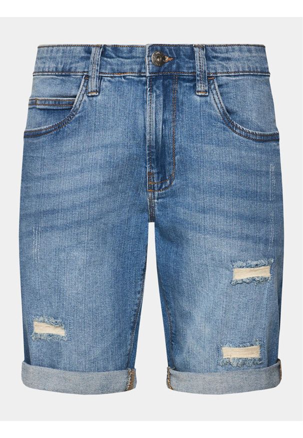 INDICODE Szorty jeansowe Kaden Holes 70-104 Niebieski Regular Fit. Kolor: niebieski. Materiał: bawełna