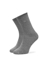 Calvin Klein Zestaw 3 par wysokich skarpet damskich 701234368 Szary. Kolor: szary. Materiał: materiał, bawełna