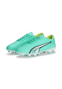 Buty piłkarskie męskie Puma Ultra Play Fgag. Zapięcie: sznurówki. Kolor: żółty, biały, wielokolorowy. Materiał: materiał, syntetyk, tkanina. Szerokość cholewki: normalna. Sport: piłka nożna