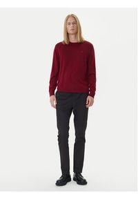 Calvin Klein Sweter LV04LB305G Czerwony Regular Fit. Kolor: czerwony. Materiał: wełna #4
