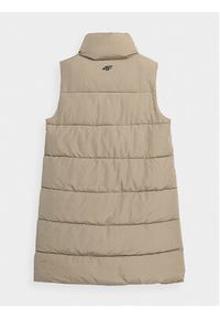 4f - 4F Bezrękawnik 4FAW23TVESF076 Beżowy Regular Fit. Kolor: beżowy. Materiał: syntetyk. Długość rękawa: bez rękawów #4