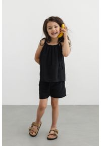 Marsala - MINI spodenki BAWEŁNIANE w kolorze TOTALLY BLACK - WISSPER-80-86 (12-18). Kolor: czarny. Materiał: bawełna. Wzór: gładki. Sezon: lato. Styl: klasyczny