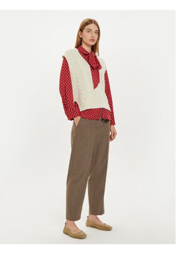 TOMMY HILFIGER - Tommy Hilfiger Chinosy WW0WW42951 Brązowy Straight Fit. Kolor: brązowy. Materiał: wiskoza