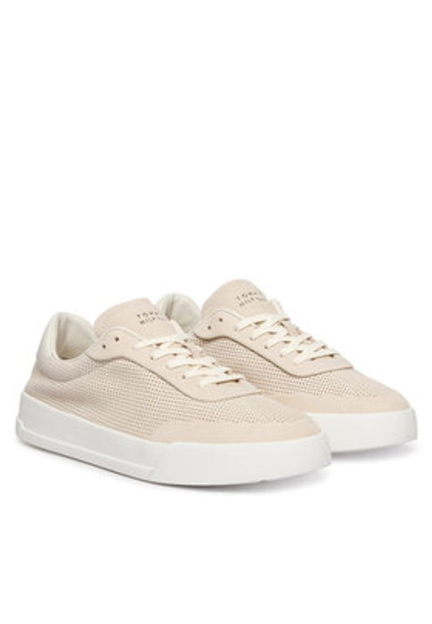 TOMMY HILFIGER - Tommy Hilfiger Sneakersy Th Court Best FM0FM05821 Beżowy. Kolor: beżowy. Materiał: skóra, nubuk