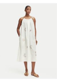 Iconique Sukienka letnia Ava IC26-017 Écru Relaxed Fit. Kolor: kremowy. Materiał: bawełna. Sezon: lato #1
