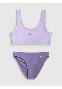 4f - 4F Kostium kąpielowy dwuczęściowy dziewczęcy - fioletowy 134/140 (8-10 lat). Kolor: fioletowy #1